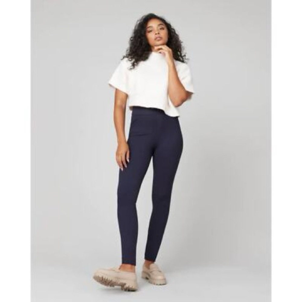 SPANX The Perfect Ponte Ankle Leggings Classic Navy Size L